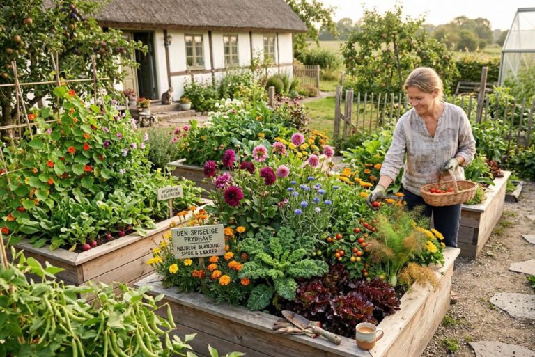Den spiselige prydhave: Kombiner smukke blomster med lækre afgrøder i højbedene